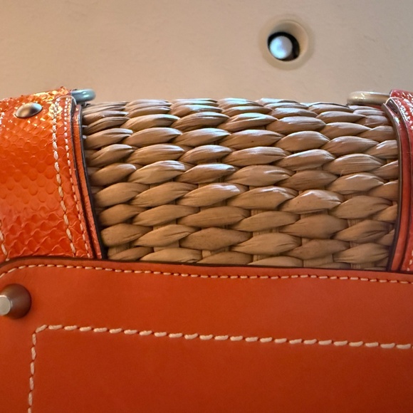 Coach Hampton Exotic Straw Satchel Tote - Picture 8 of 8